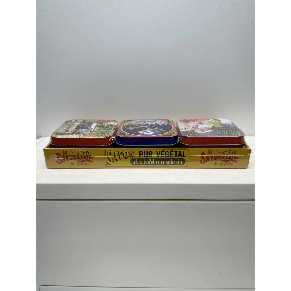 LA SAVONNERIE DE NYONS HOLIDAY SOAP (3 TINS) 3.5 OZ MADE IN‎ FRANCE
